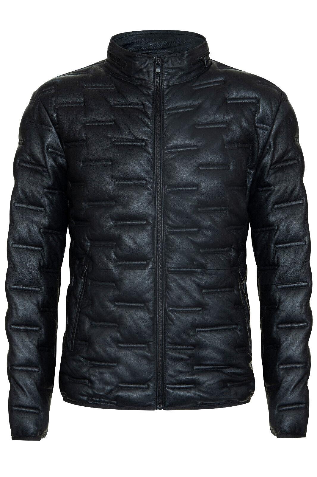 Herren-Puffer-Stepp-Bomber-Lederjacke – Recife