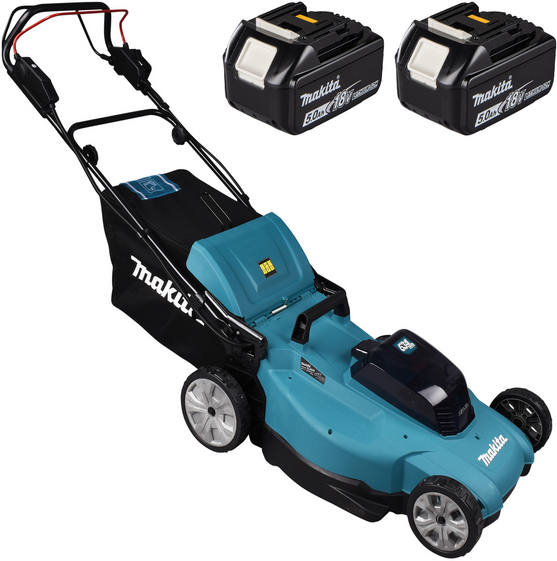 Makita DLM539PT2 - Tondeuse à batterie - 36V - Coupe 53 cm - 2x 18V 5Ah