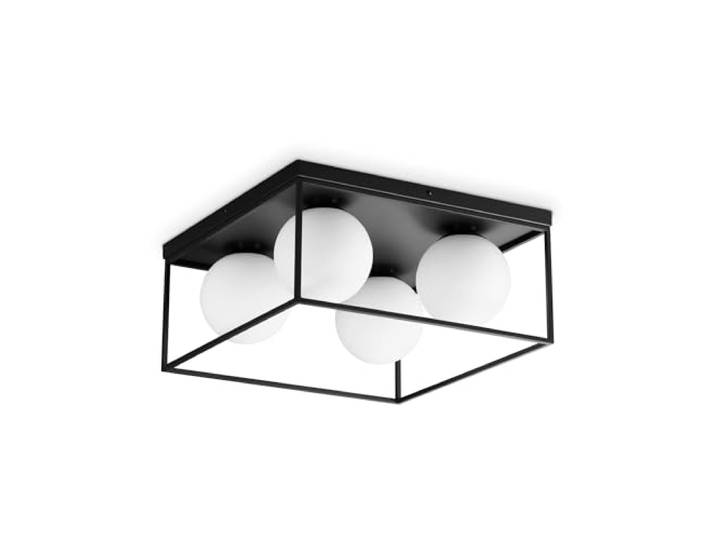 Ideal Lux LINGOTTO 4-flammige Kugel-Deckenleuchte in Schwarz