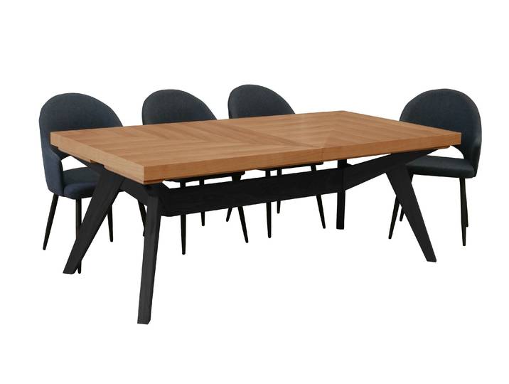 Ausziehbarer Esstisch VERSO Eiche Für Wohnzimmer und Esszimmer 200-300 x 110 x 76 cm, Rechteckig
