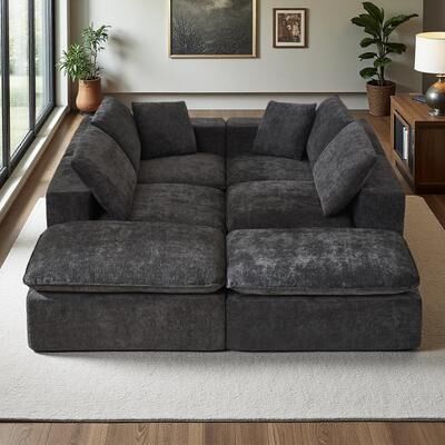 Chenille Modern Cloud Sectional Sofa with Freely Combinable Design