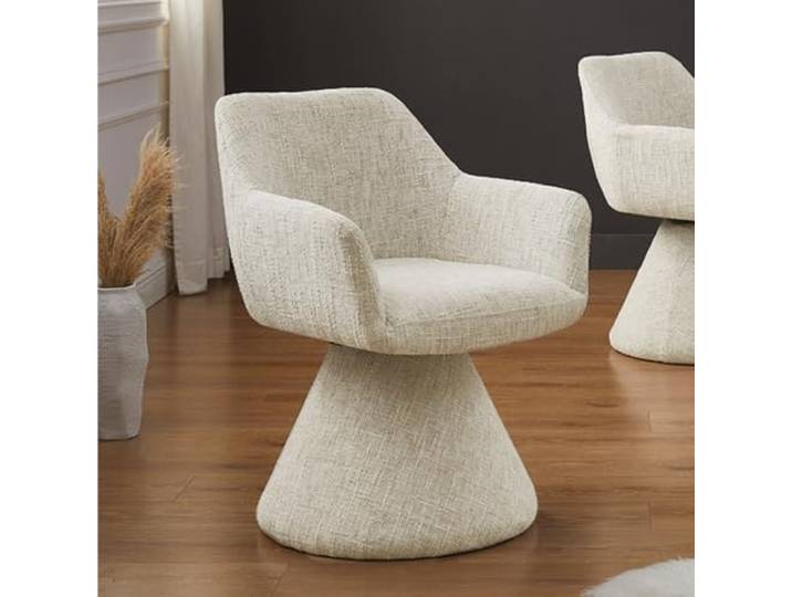 LEBENSwohnART Komfortstuhl mit Drehfunktion BIENTO beige Chenille 180° mit Auto-Return Polsterstuhl