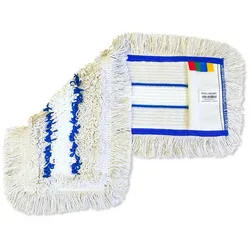Wischmop aus Baumwolle Hospitalmop PROFI PLUS weiß 50 cm mit Farbcodierung, Doppelschichttaschen, innen Schlinge