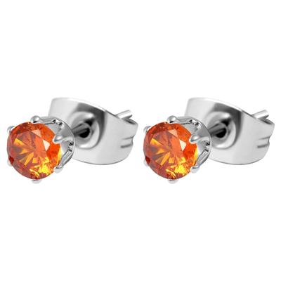 Paar Ohrhänger ADELIA´S "Ohrringe – Ohrstecker aus Edelstahl mit Zirkonia", Damen, Gr. Damen, Edelstahl, orange (silber), Ohrringe, Ein Geschenk, das Freude macht