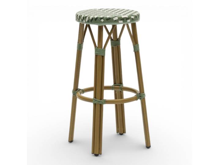 Tabouret de bar TROCA - Tressage Vert