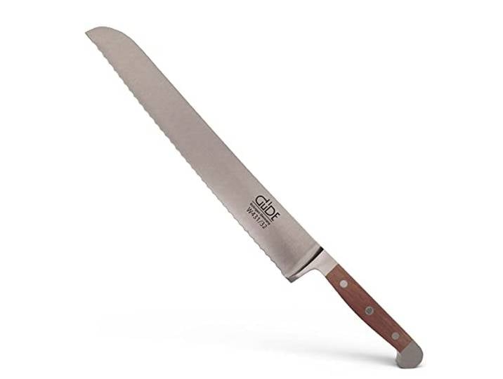 GÜDE Solingen - Brotmesser geschmiedet, 32 cm, Walnussholz, ALPHA WALNUSS, Doppelkropf, Handmade Germany
