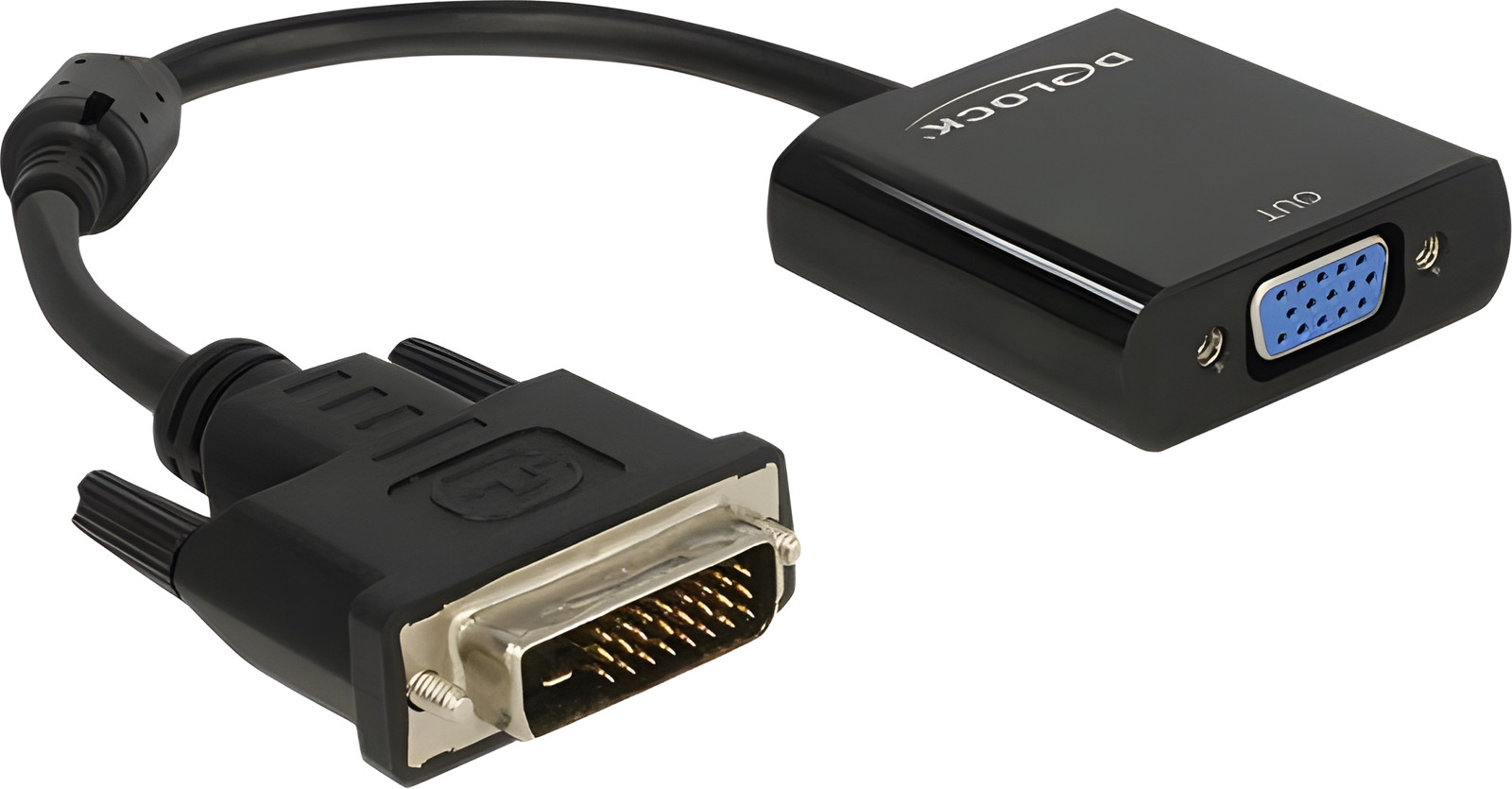 DeLOCK 65658 DVI-D naar VGA adapter, zwart, 0,16 m