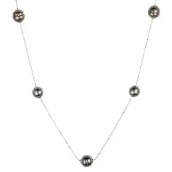 PERLEA Collier Tahitizuchtperlen 8-10mm Silber rhodiniert