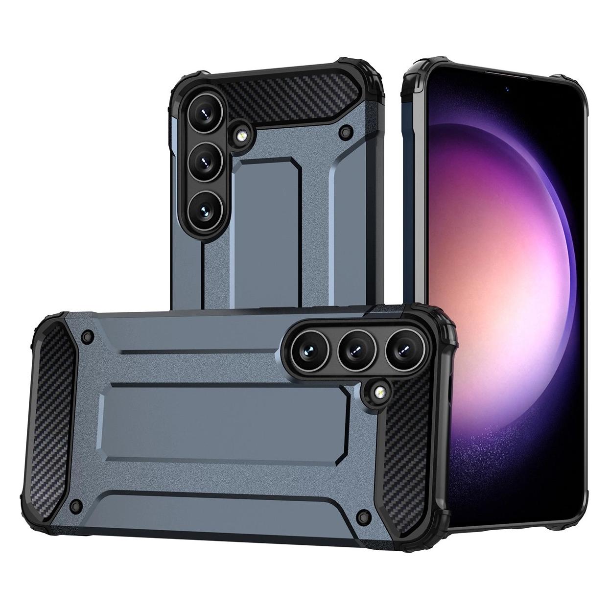 Hurtel Hybrid Armor Hülle für Samsung Galaxy S24 FE gepanzerte Hybridhülle - blau (Samsung Galaxy S24 FE) (HYBRID ARMOR SAMSUNG GALAXY S24 FE BLUE)