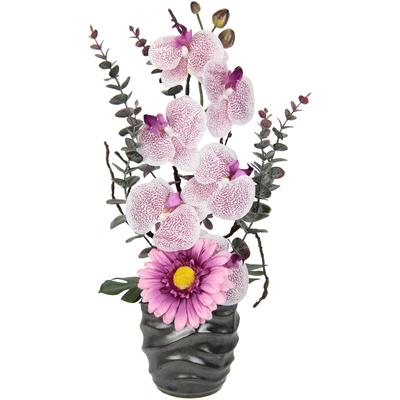 Kunstpflanze I.GE.A., rosa, B:24cm H:43cm T:16cm, Keramik, Kunststoff, Polyester, Kunstpflanzen, Kunstpflanze