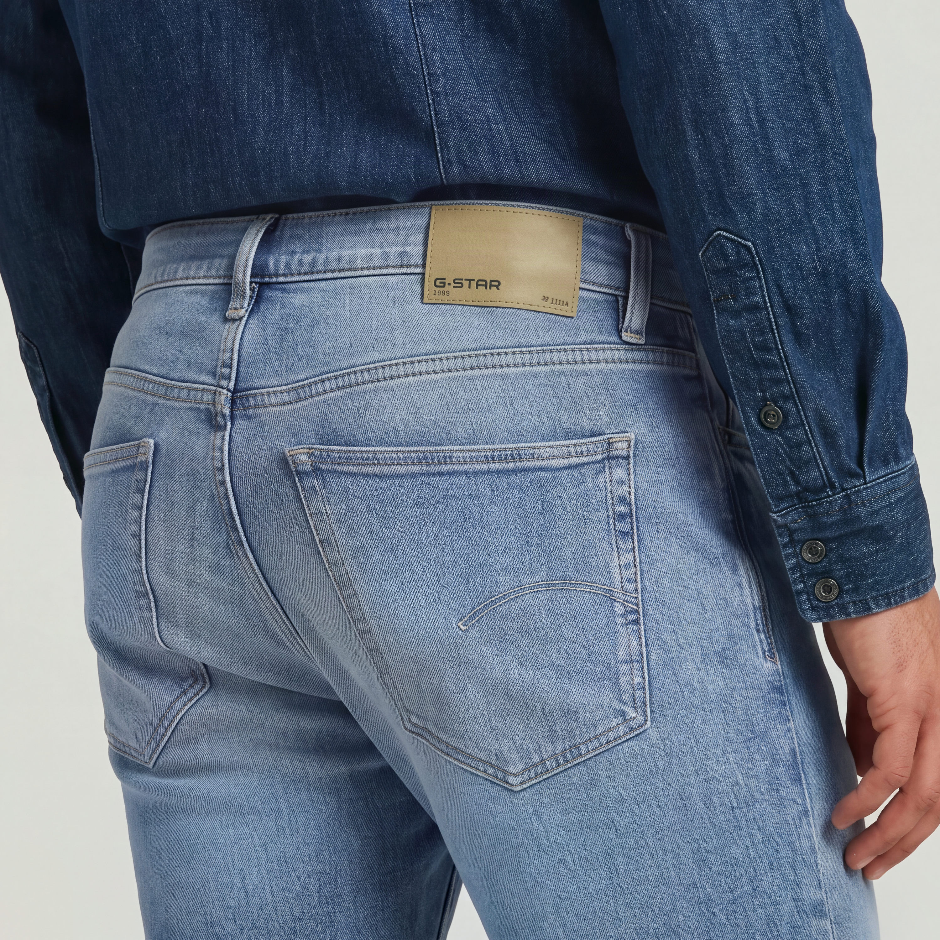 5-Pocket-Jeans G-STAR "Streem Slim Tapered", Herren, Gr. 32, Länge 34, sun faded air force blau, Denim/Jeans, Obermaterial: 99% Baumwolle, 1% Elasthan, slim fit lang, Jeans 5-Pocket-Jeans, in Denim-Qualität sun faded air force blau 32, Länge 34