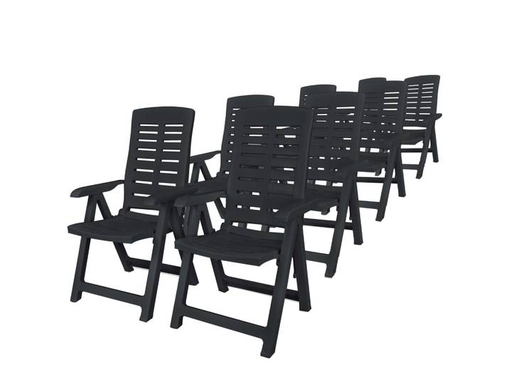 vidaXL Ensemble de jardin 9 pièces plastique anthracite