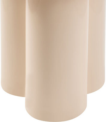 Miliboo Runder Couchtisch aus emailliertem Metall in Beige D59 cm AMINA