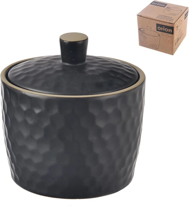 ORION TEA TIME Zuckerdose aus Steingut mit Deckel, Durchmesser 10 cm