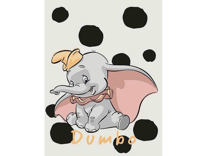 Bild KOMAR Dumbo Dots , bunt (farbe bild(er): bunt), B:30cm H:40cm, Holz, Papier, Bilder, Bild, Wandbild zur Dekoration im Kinderzimmer - ohne Rahmen