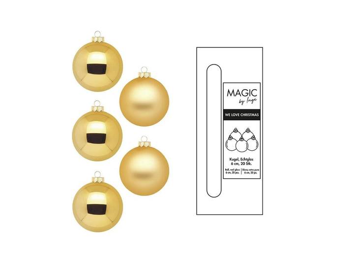 Weihnachtsbaumkugel DECOR , gold (goldfarben), Ø:6cm, Glas, Weihnachtsbaumkugeln, Weihnachtsbaumkugel