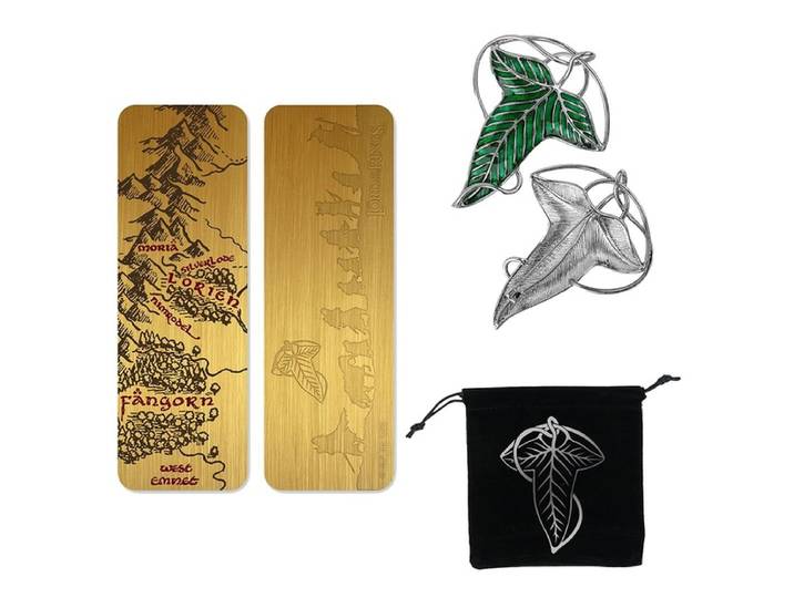 Pack Broche de la Lorien et marque page métal - Le Seigneur des Anneaux