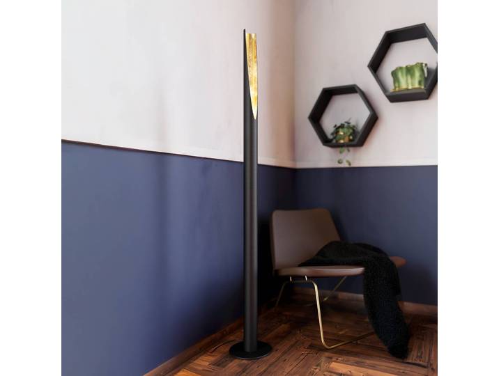 EGLO LED Stehlampe Barbotto, schwarz, für Wohn- / Esszimmer, Metall, Modern