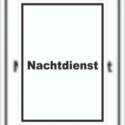 HB-Druck Nachtdienst Schild mit Text Nachtschalter hochkant A3 (297x420mm)