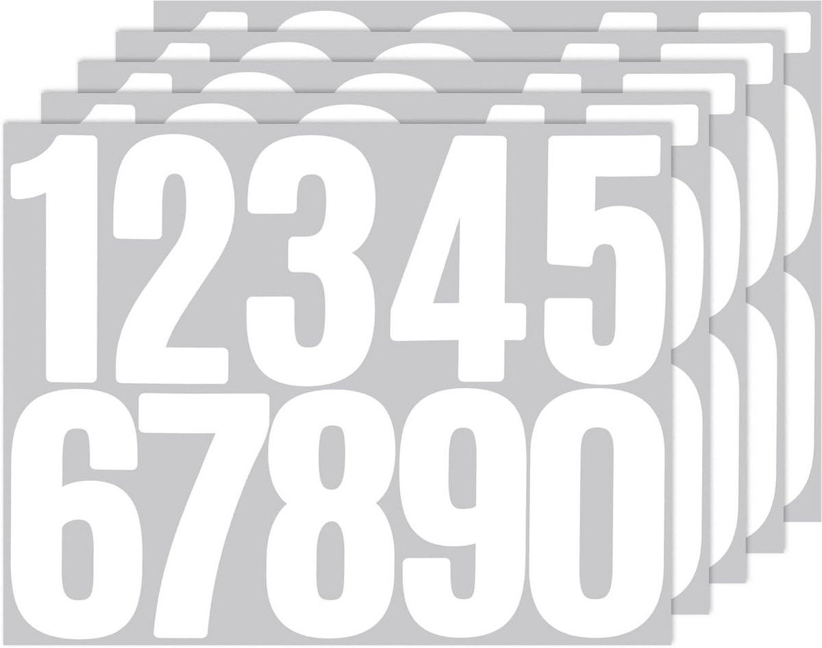 5 vellen weerbestendige en zelfklevende cijferstickers voor brievenbussen, 8 cm