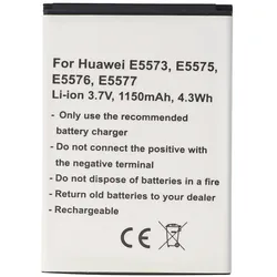 AccuCell Akku passend für Huawei E5573, E5575, E5576, E5577, Li-Ion, 3,7V, 1150mAh, 4,3Wh - 1ICP4/45/62