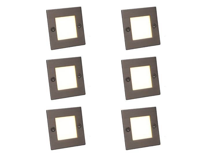 Ensemble de 6 spots encastrables modernes en acier avec LED -
