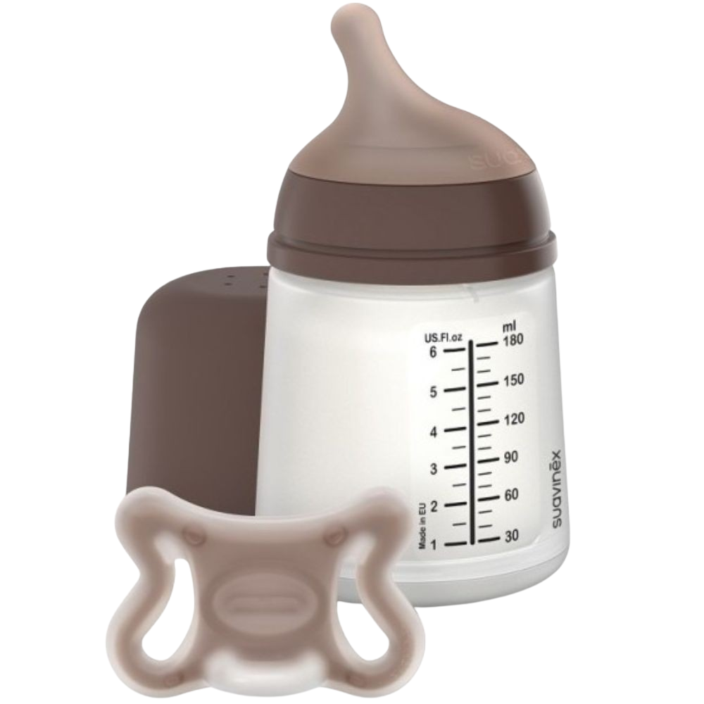 Suavinéx Zero Zero Newborn Set Feeding Bottle with Physiological Pacifier 1&nbsp;un. Deep 180mL
