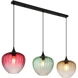 Pendelleuchte Hängelampe Esszimmerlampe Höhenverstellbar Bunt Metall H 150 cm