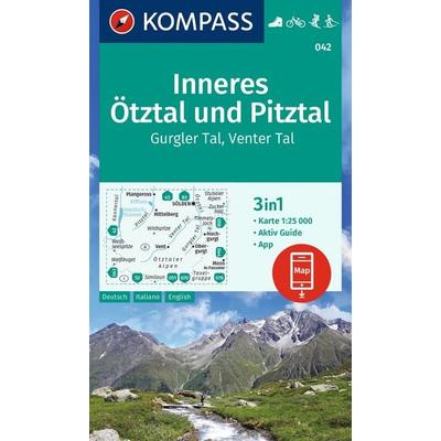 KOMPASS Wanderkarte 042 Inneres Ötztal und Pitztal, Gurgler Tal, Venter Tal 1:25.000, Sonstige von , KOMPASS Freytag & Berndt, 978-3-99121-877-7