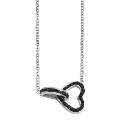 Kette ohne Anhänger ADELIA´S "Halskette mit Anhänger – Herz aus Edelstahl", schwarz (silber), Halsketten, Damen, 43cm, Edelstahl, Zum Verschenken – ideal zum Geburtstag