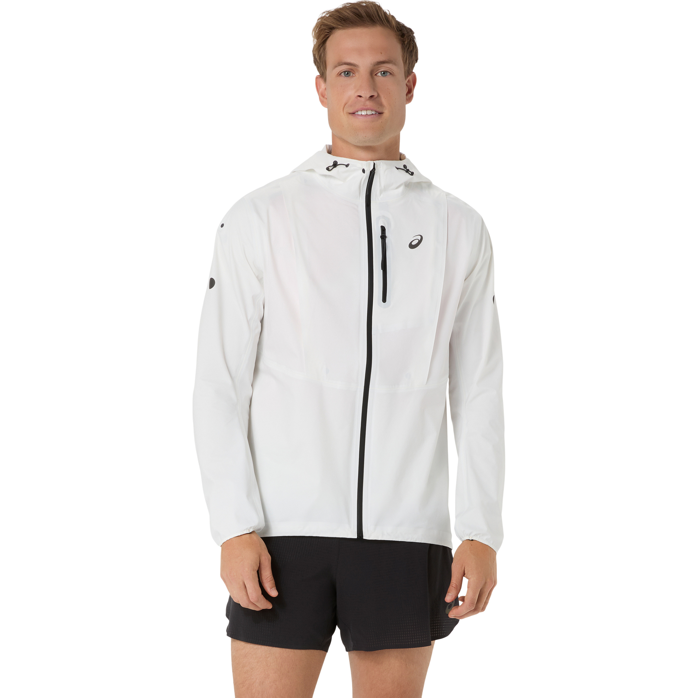Asics Fujitrail Elite Waterproof Herren Regenjacke beige Größe L Trailrunning | Laufen Schnell trocknend Pertex