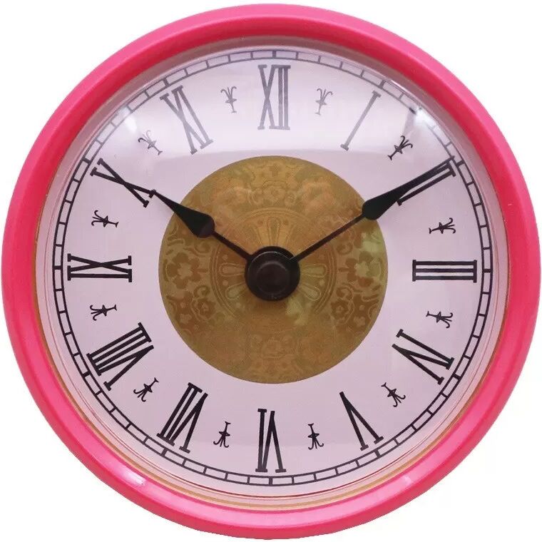 INF Mouvement d'horloge à quartz HR1688 avec cadre rose et chiffres romains noirs Or