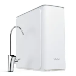 VEVOR Umkehrosmoseanlage Untertisch 1200 GPD 8-stufig Wasserfilter Tanklos für Haushalt, 2:1 Reinwasser zu Abwasser, pH 7,5–8,5, Smarter Edelstahlhahn mit TDS-Anzeige, Filterwechsel in 3 Sekunden, CE