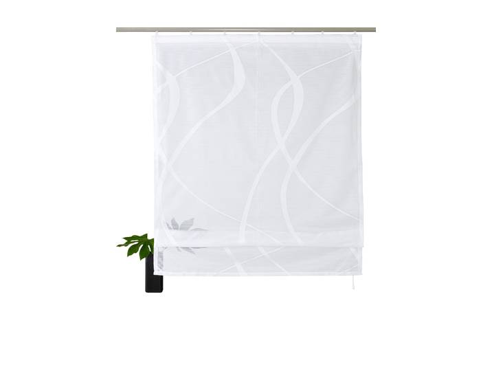 Raffrollo GOODPRODUCT Cellino Gr. 3, weiss (weiß), B:80cm H:140cm, Jacquard, Obermaterial: 100% Polyester, Raffrollos, Raffrollo, Transparent, klassisch gewirkte Netzoptik, Polyester, Wellen