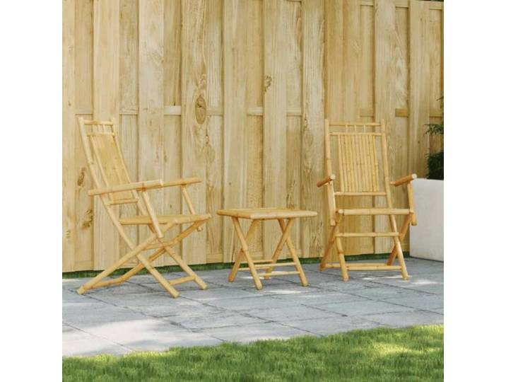NEW 2026  Set de Table Bistro - lot de 3 - pour Balcon Terrasse -bambou 45x45x45 cm S174