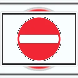 HB-Druck Kein Eingang Symbol Aufkleber A8 (52x74mm)