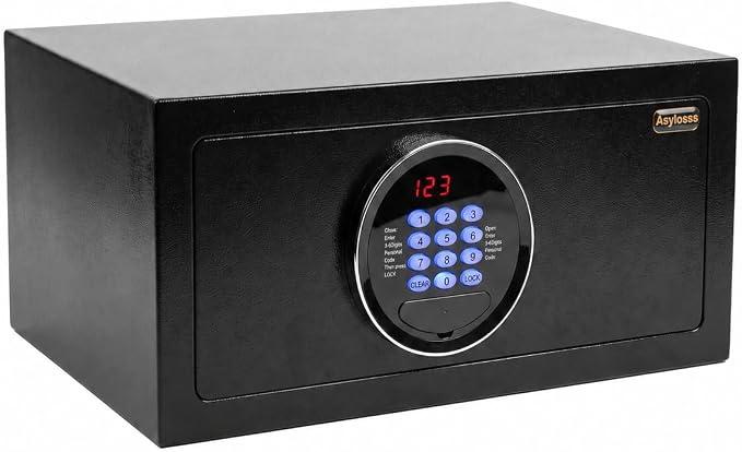 Hotelsafe 31L, LED-Pad, Admin-Code & Notöffnung - für Laptop & Schmuck | Vollstahl-Safe für Hotel & Privat, Wand-/Bodenmontage, beleuchtetes Tastenfeld, inkl. Dübel