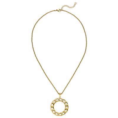 Kette mit Anhänger JOBO "Kreis Ring 32 mm", goldfarben, Halsketten, Damen, Edelstahl, L: 46, Edelstahl 46 cm