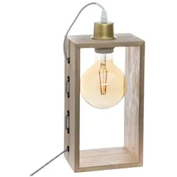 Atmosphera Originelle Designlampe aus Holz, H 28 cm