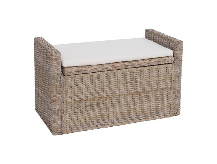 Jamb Sitzbank Staufach Grau, Holz, 88x51x44 cm, Esszimmer, Bank, Sitzbänke