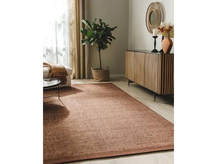 Benuta Tapis en laine pure Rocco - Marron 200x300 cm - Tissé à la main - Style: laine\, uni\, bohème\, hygge\, cozy\, minimaliste - Entretien facile