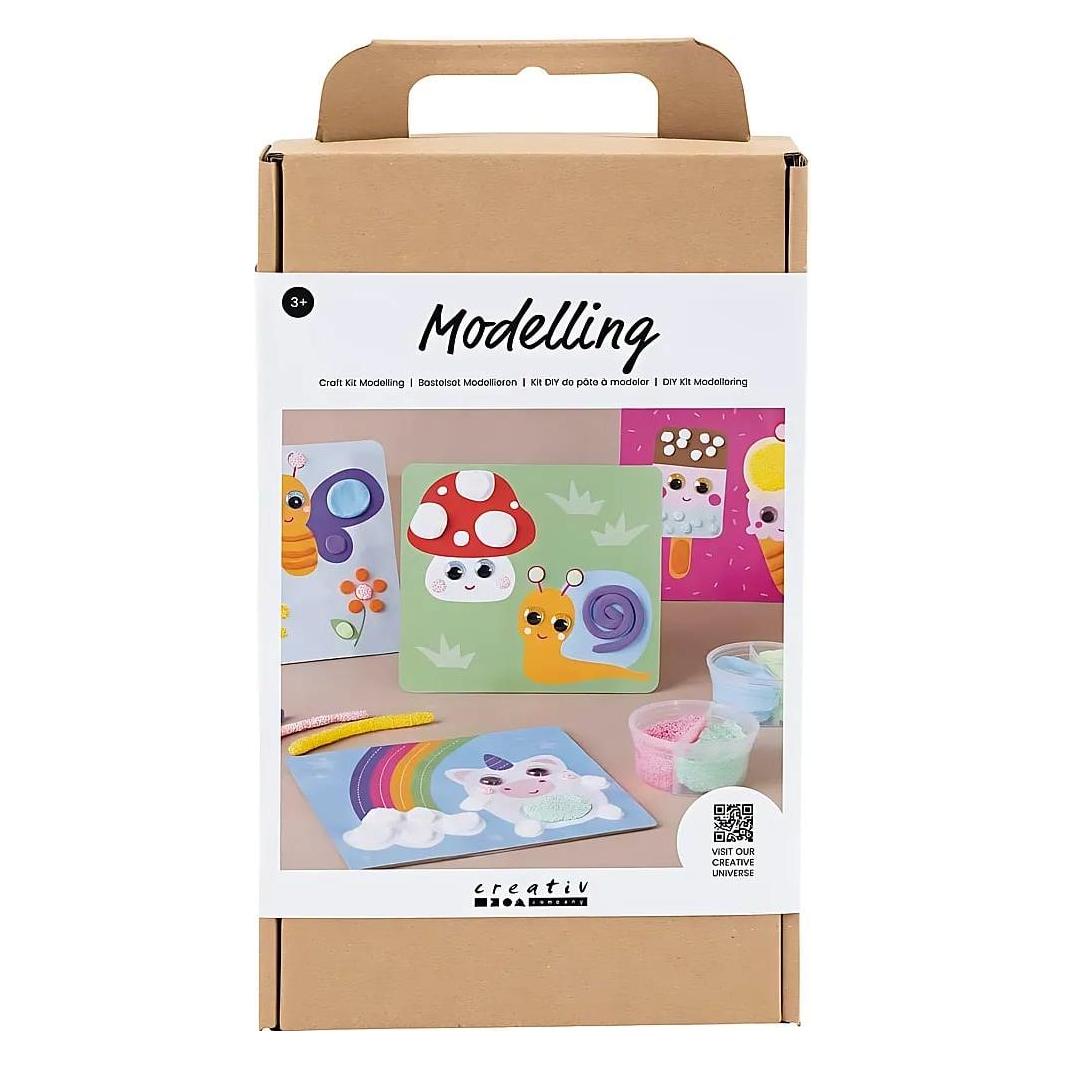 Creativ Company Bastelset Modellieren Foam/Silk Clay, Dekoplatte (977544)