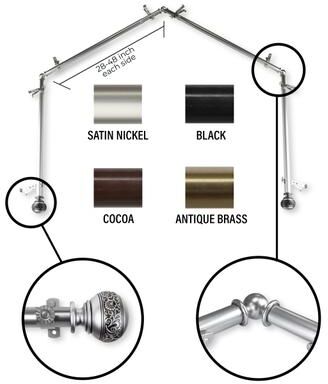 InStyleDesign Nadine 4-Sided Bay Window Curtain Rod