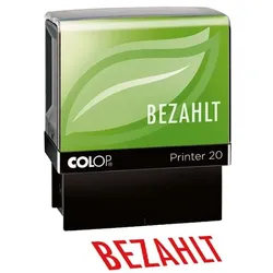 Colop Green Line Selbstfärbender Textstempel Printer 20 »Bezahlt« grün, 7x3 cm