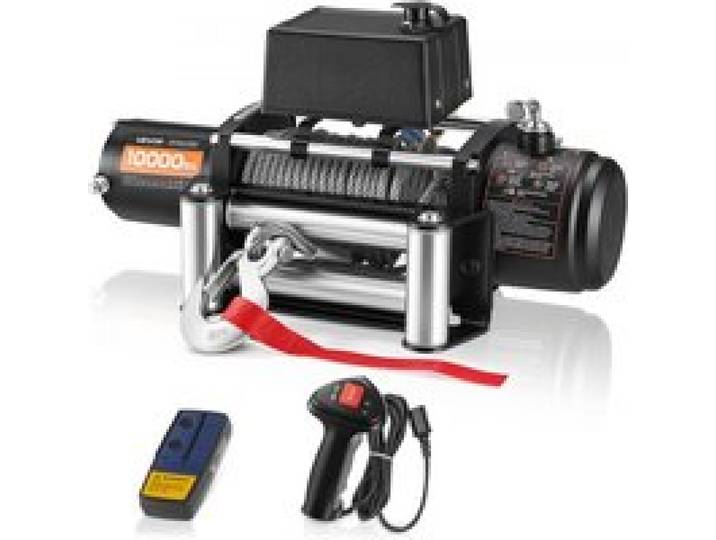 VEVOR Elektrische Seilwinde, 4500 kg, 12 V DC LKW-Winde mit Φ 8,3 mm x 19,8 m Stahlseil, kabellose & kabelgebundene Fernbedienung, IP55 zum Abschleppen von SUV, Jeep, Anhänger, Boot, Geländewagen