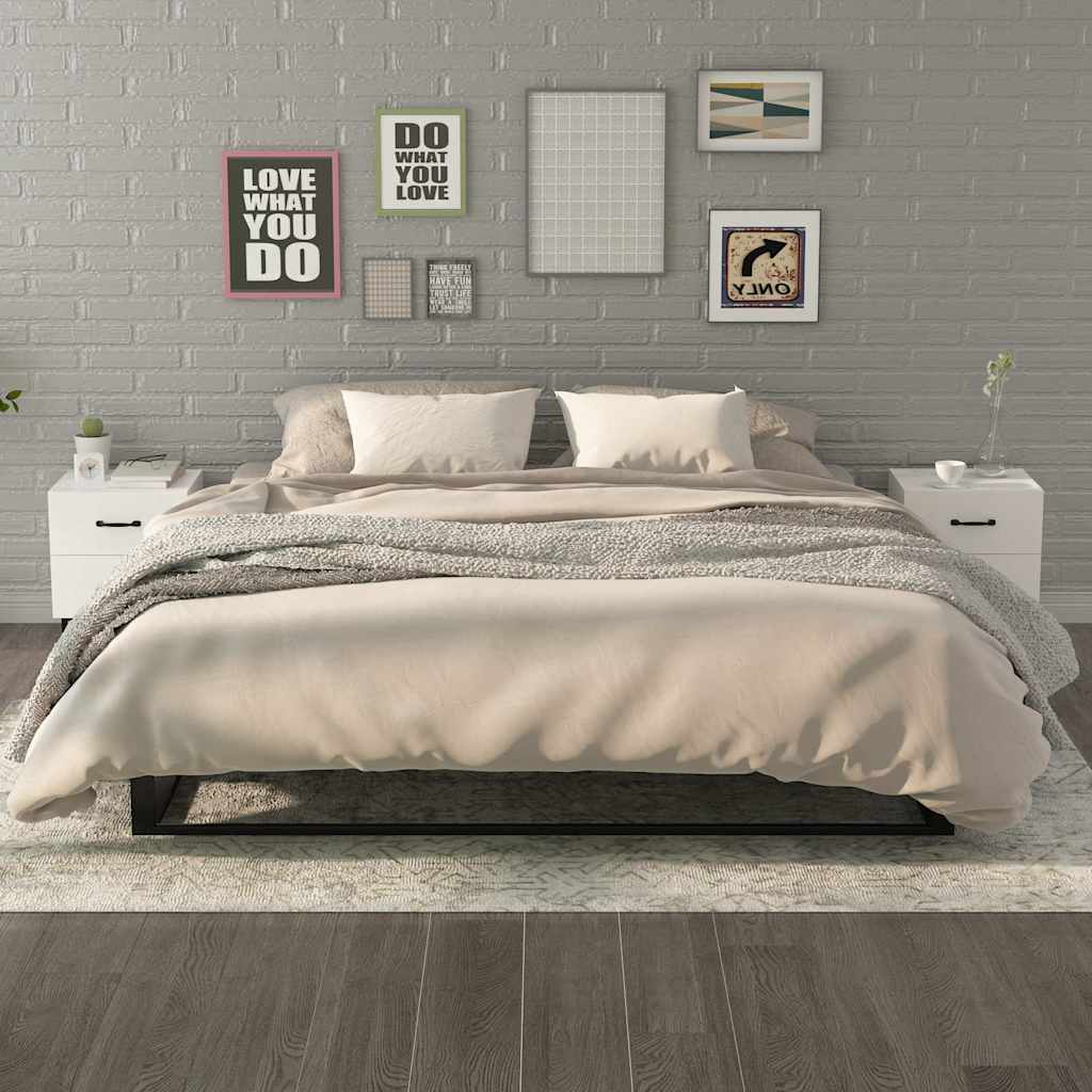vidaXL Mesitas de noche 2 unidades blancas 40x35x47,5 cm Blanco