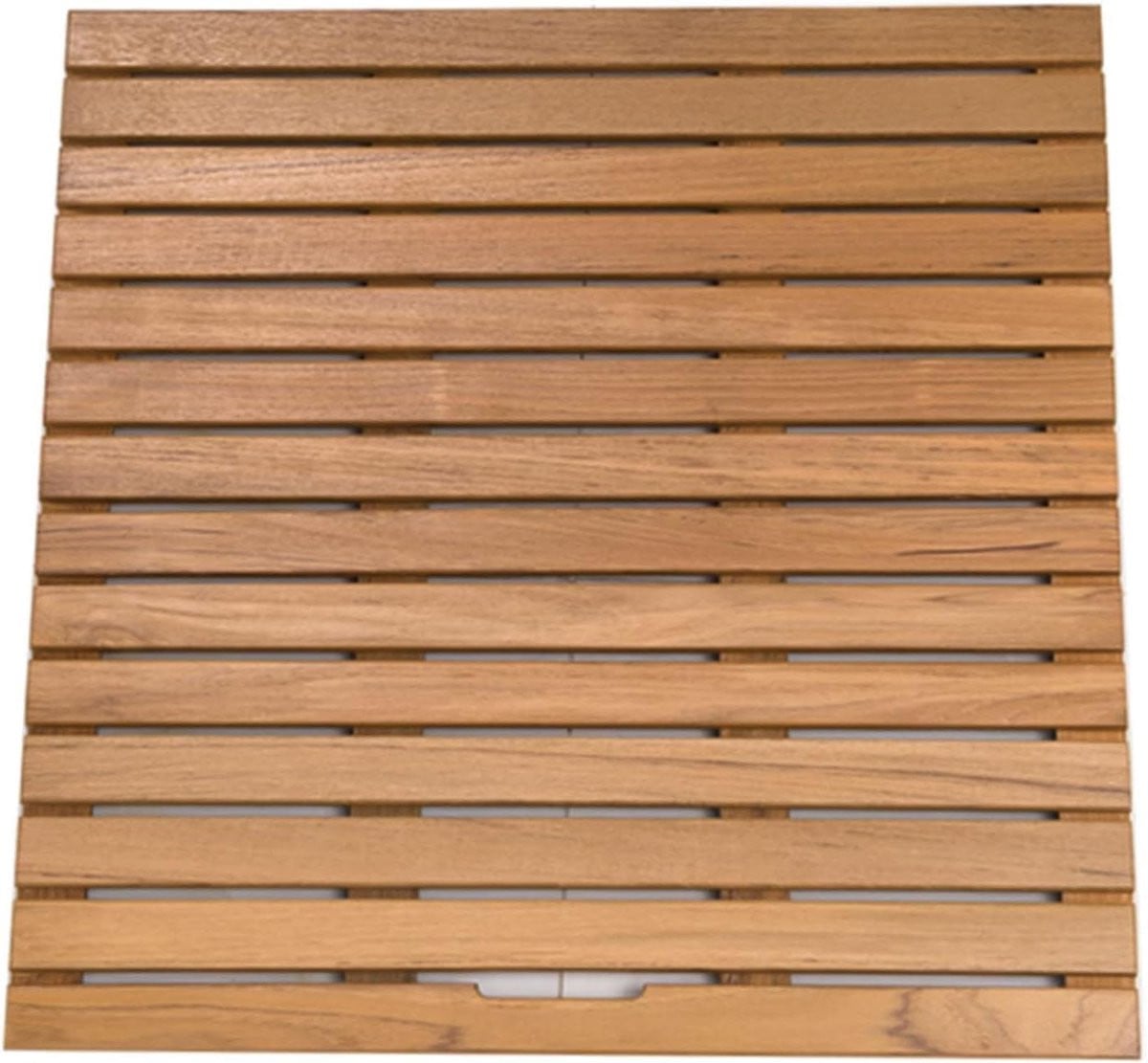 Antislip Teak Hout Badmat Douche Platform - Houtkleur - 40 x 80 cm