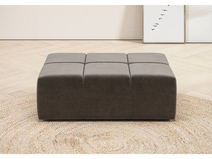 Polsterhocker HOME AFFAIRE Ancona, Polsterhocker passend zum Sofa, Breite 107 cm , grau (stone), B:107cm H:39cm T:71cm, Hocker, Polsterhocker, passend zur Ancona -Polsterserie, auch in Cord + Easy Care