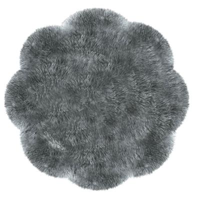 Fellteppich HEITMANN FELLE "Blüte - Lammfell farbig, Premium Qualität", grau, H:60mm Ø:140cm, Lammfell, Teppiche, Fellteppich, echtes Austral. Lammfell, Ø 140 cm, besonders dicht & weich