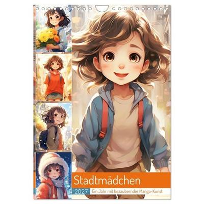 Stadtmädchen. Ein Jahr mit bezaubernder Manga-Kunst (Wandkalender 2027 DIN A4 hoch), CALVENDO Monatskalender